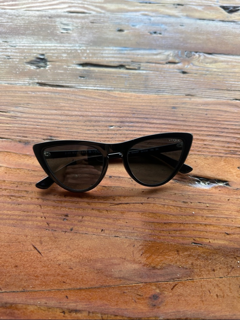Vogue Black Cat-Eye Sunglasses with Dark Lenses